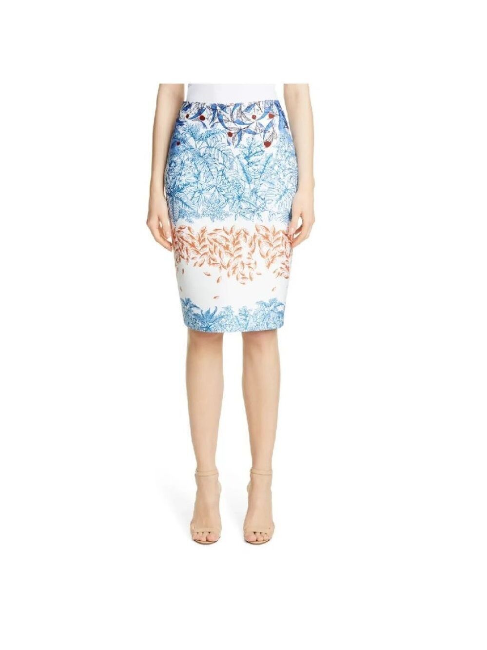 YIGAL AZROUËL Falling Leaf Print Scuba Skirt